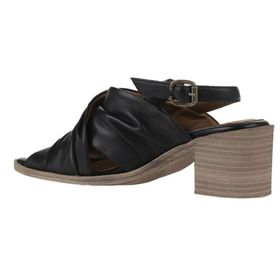 Bueno Shoes 01WY4902 Siyah Deri Topuklu Kadın Sandalet