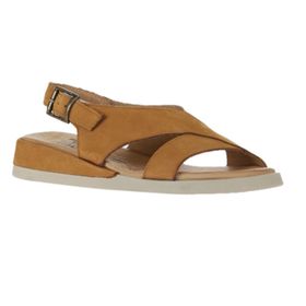 Bueno Shoes 01WY5100 Taba Açık Nubuk Kadın Düz Sandalet
