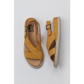 Bueno Shoes 01WY5102 Sarı Nubuk Kadın Düz Sandalet