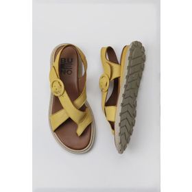 Bueno Shoes 01WY5408 Sarı Deri Kadın Sandalet