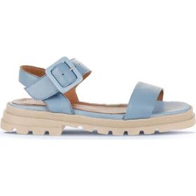 Bueno Shoes 01WY5500 Mavi Deri Kadın Düz Sandalet