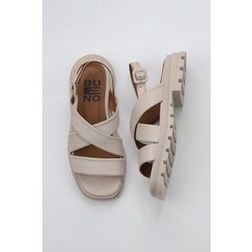 Bueno Shoes 01WY5501 Krem Deri Kadın Sandalet