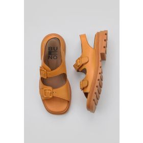 Bueno Shoes 01WY5505 Turuncu Deri Kadın Düz Sandalet