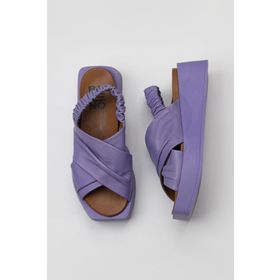 Bueno Shoes 01WY5901 Lila Deri Dolgu Topuklu Kadın Sandalet