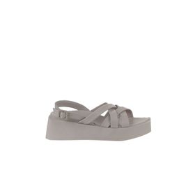Bueno Shoes 01WY5904 Gri Deri Kadın Dolgu Topuklu Sandalet