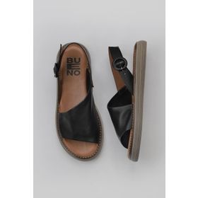 Bueno Shoes 01WY6609 Siyah Deri Kadın Sandalet