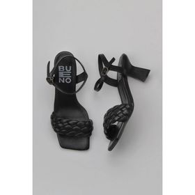 Bueno Shoes 01WY6800 Siyah Deri Kadın Topuklu Sandalet