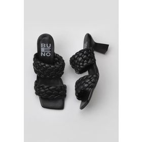 Bueno Shoes 01WY6804 Siyah Deri Kadın Topuklu Terlik