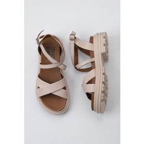Bueno Shoes 01WY8305 Pembe Deri Kadın Dolgu Topuklu Sandalet