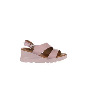 Bueno Shoes 01WY8602 Gül Kurusu Deri Kadın Dolgu Topuklu Sandalet