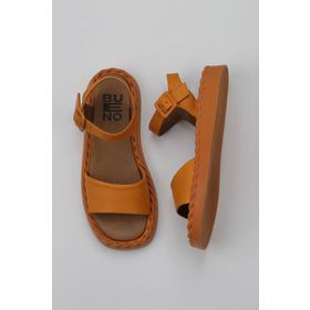 Bueno Shoes 01WY9100 Turuncu Deri Kadın Düz Sandalet