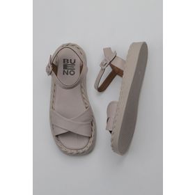 Bueno Shoes 01WY9102 Gri Deri Kadın Düz Sandalet