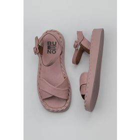 Bueno Shoes 01WY9102 Gül Kurusu Deri Kadın Düz Sandalet