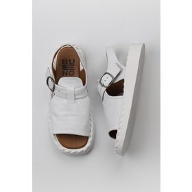 Bueno Shoes 01WY9103 Beyaz Deri Kadın Düz Sandalet