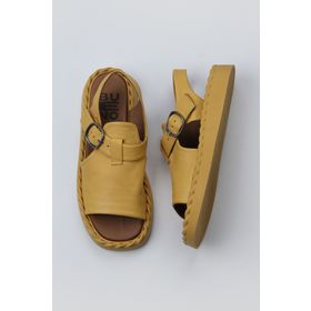 Bueno Shoes 01WY9103 Sarı Deri Kadın Düz Sandalet