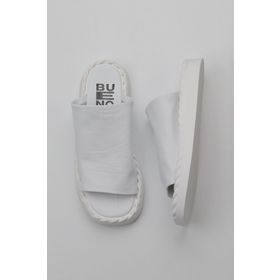 Bueno Shoes 01WY9109 Beyaz Deri Kadın Düz Terlik