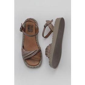 Bueno Shoes 01WY9110 Gri Deri Kadın Düz Sandalet