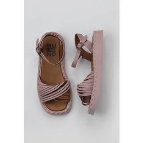 Bueno Shoes 01WY9110 Gül Kurusu Deri Kadın Düz Sandalet