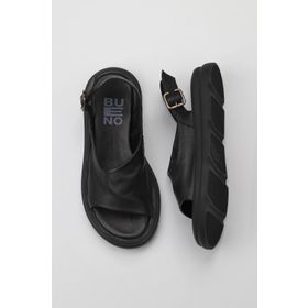 Bueno Shoes 01WY9407 Siyah Deri Kadın Sandalet