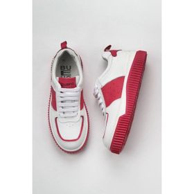Bueno Shoes 01WZ10401 Beyaz Fuşya Deri Kadın Spor Ayakkabı