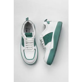 Bueno Shoes 01WZ10401 Beyaz Yeşil Deri Kadın Spor Ayakkabı