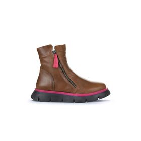 Bueno Shoes 01WZ1501 Vizon Fuşya Deri Düz Kadın Bot