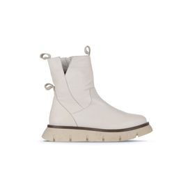 Bueno Shoes 01WZ1504 Bej Deri Kadın Dolgu Topuklu Bot