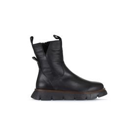 Bueno Shoes 01WZ1504 Siyah Deri Kadın Dolgu Topuklu Bot