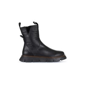 Bueno Shoes 01WZ1504 Siyah Deri Kadın Dolgu Topuklu Bot