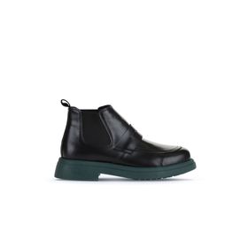 Bueno Shoes 01WZ4002 Siyah Yeşil Açma Deri Kadın Düz Bot