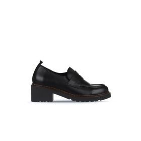 Bueno Shoes 01WZ4404 Siyah Deri Kadın Loafer Ayakkabı