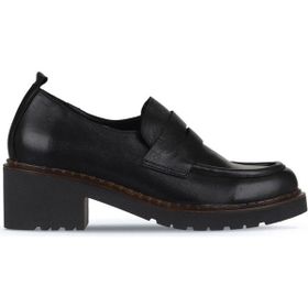 Bueno Shoes 01WZ4404 Siyah Deri Kadın Loafer Ayakkabı