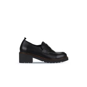 Bueno Shoes 01WZ4404 Siyah Deri Kadın Topuklu Ayakkabı