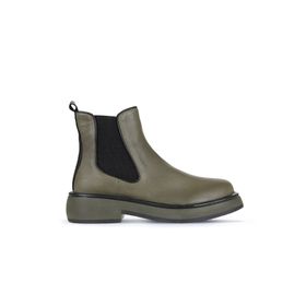 Bueno Shoes 01WZ4501 Haki Deri Düz Kadın Bot