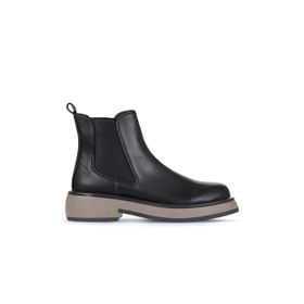 Bueno Shoes 01WZ4501 Siyah Vizon Deri Düz Kadın Bot
