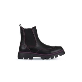 Bueno Shoes 01WZ6505 Siyah Mor Deri Kadın Düz Bot