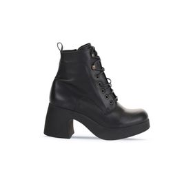 Bueno Shoes 01WZ7001 Siyah Deri Kadın Topuklu Bot