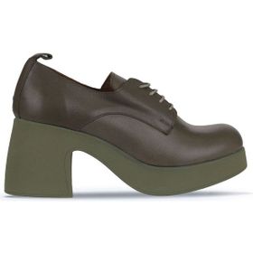Bueno Shoes 01WZ7003 Haki Deri Kadın Topuklu Ayakkabı