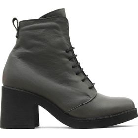 Bueno Shoes 01WZ7107 Gri Amf Deri Kadın Topuklu Bot