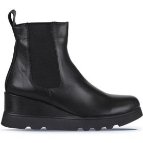 Bueno Shoes 01WZ7200 Siyah Deri Kadın Dolgu Topuklu Bot