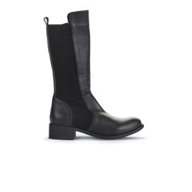 Bueno Shoes 01WZ7406 Siyah Deri Streç Kadın Düz Çizme