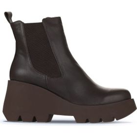 Bueno Shoes 01WZ8403 Kahverengi Deri Kadın Dolgu Topuklu Bot