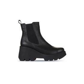 Bueno Shoes 01WZ8403 Siyah Deri Kadın Dolgu Topuklu Bot