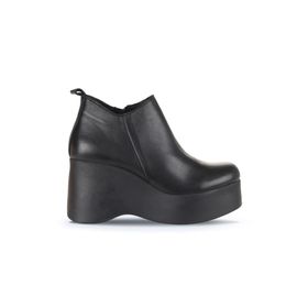 Bueno Shoes 01WZ8603 Siyah Deri Dolgu Topuklu Kadın Bot