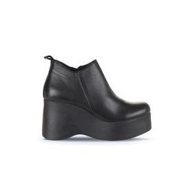 Bueno Shoes 01WZ8603 Siyah Deri Dolgu Topuklu Kadın Bot