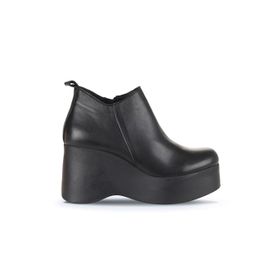 Bueno Shoes 01WZ8603 Siyah Deri Dolgu Topuklu Kadın Bot