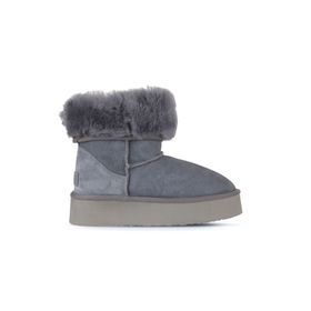 Bueno Shoes 05AG2024054 Mavi Süet Kadın Dolgu Topuklu Bot