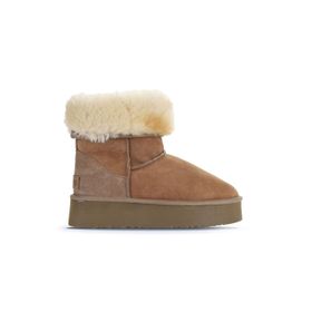 Bueno Shoes 05AG2024054 Sahra Süet Kadın Dolgu Topuklu Bot