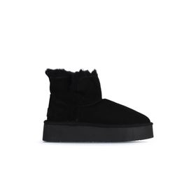 Bueno Shoes 05AG2104054 Siyah Süet Kadın Dolgu Topuklu Bot