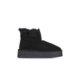 Bueno Shoes 05AG2104054 Siyah Süet Kadın Dolgu Topuklu Bot
